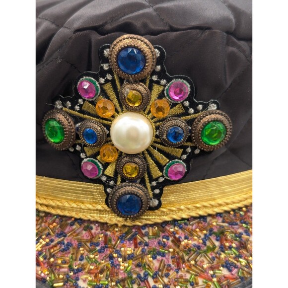 HOORAY HENRI Los Angeles  Black and Gold Anchor Beaded Fabulous Captain Hat main image 6
